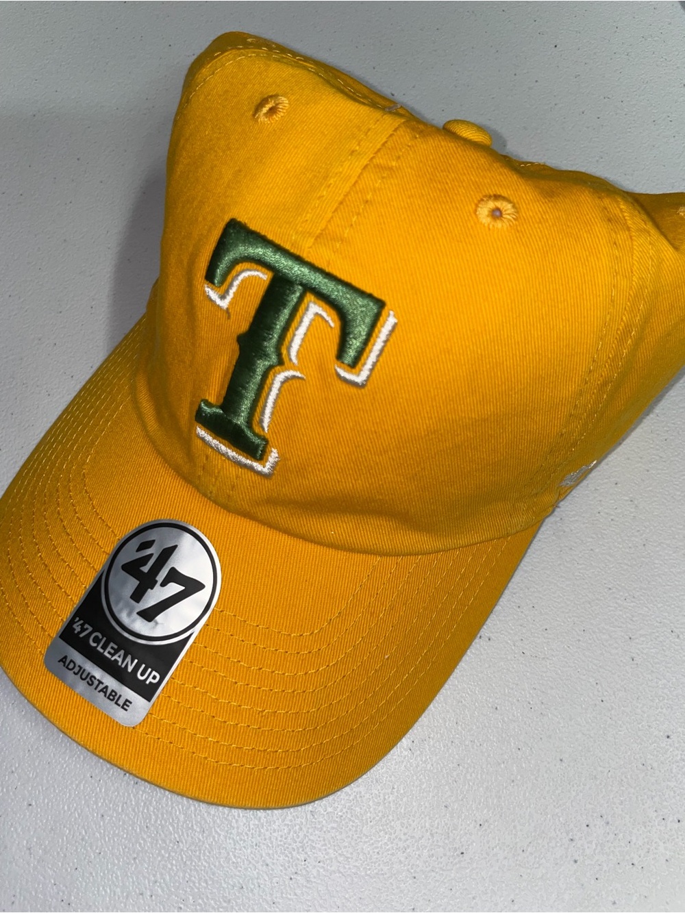 47/MLB/Baseball/ Texas Rangers Yellow & Green Adjustable Cap/Hat RARE